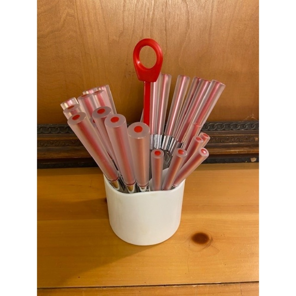 Ikea Ivar Ledang Skymta Red Acrylic 24pc Flatware Set And Holder Stainless Steel
